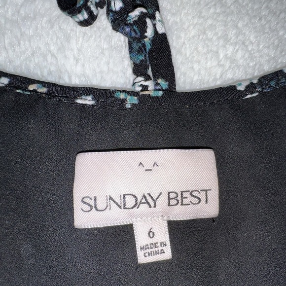 Aritzia Sunday Best Babydoll Sexton Camisole Mini Dress Black Floral Cottagecore - Picture 5 of 10